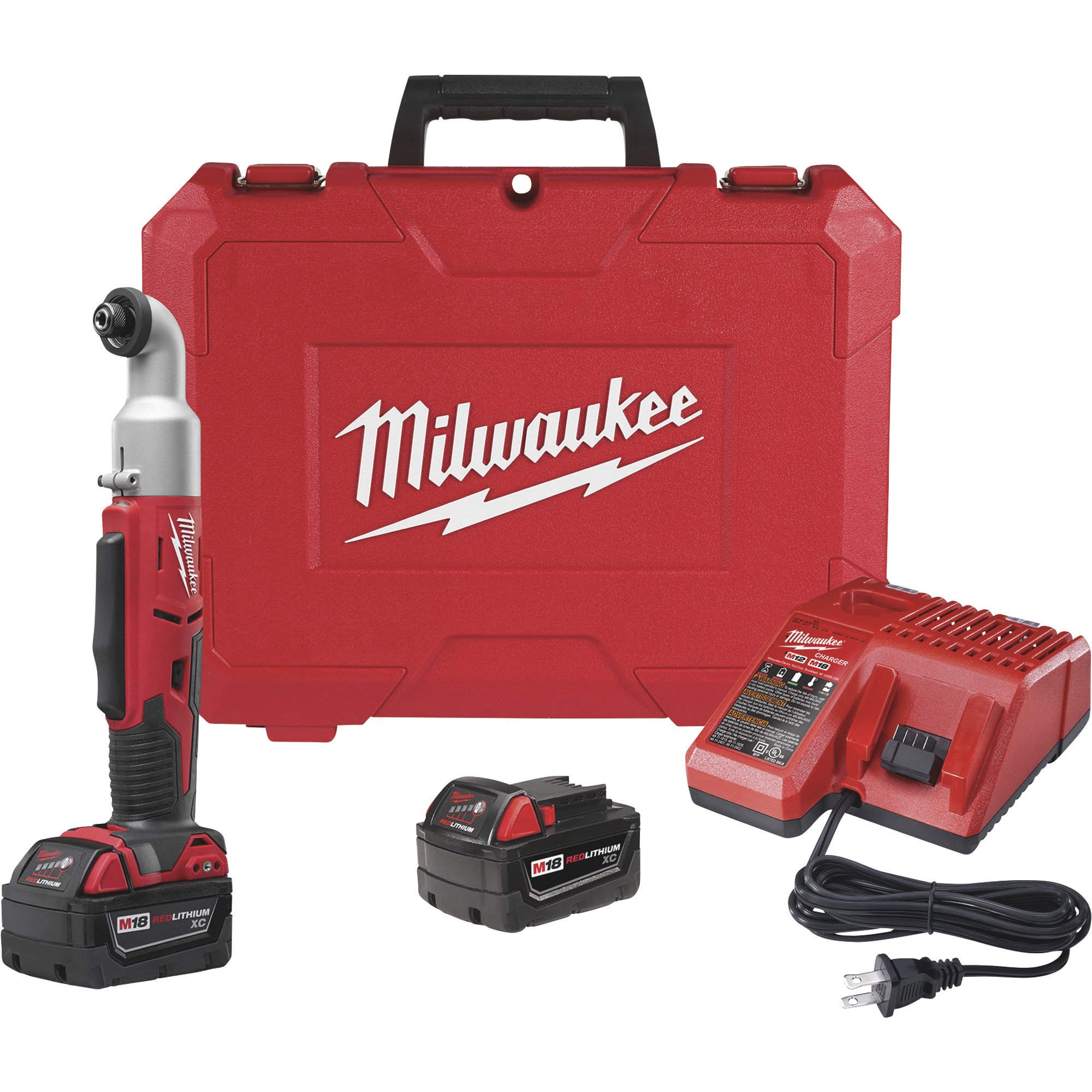 Milwaukee M18 Cordless Right Angle Impact Driver Kit — 1/4in. Hex, 60 Ft.-Lbs. Torque, 1 Battery, Model# 2667-21CT